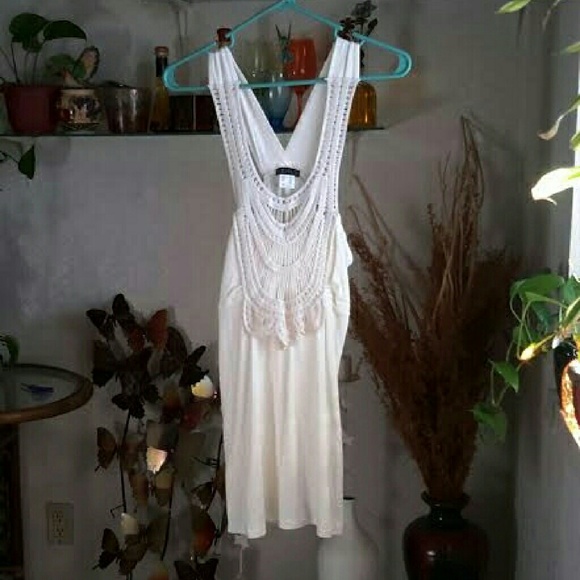 NEW Long Off-White Cream Detailed Elegant Tunic