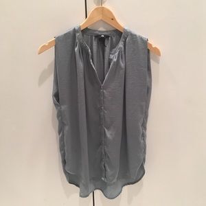 H&M Sage Silky Hi-Lo Top