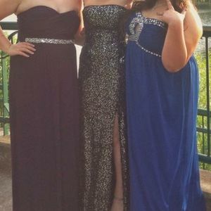 Black and silver sequin prom dress