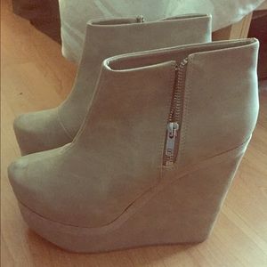 Beige wedges