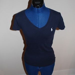 Blue cotton v-neck by Ralph Lauren