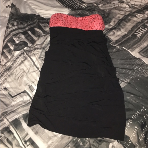 Black and Pink Sequin Minidress