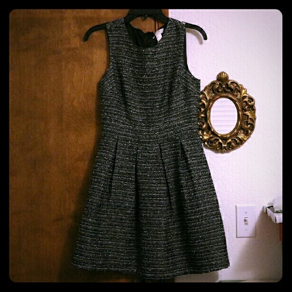 NWOT Grey Faux-Tweed Day Dress - Picture 1 of 3