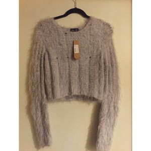 Warm fuzzy crop top sweater!