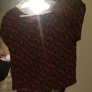 Flower print crop top
