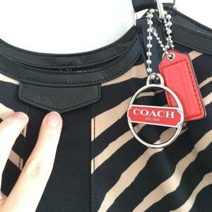 Coach Bags - Signature Stripe Zebra Print 'Devin' Shoulder Bag Coach Bags - Signature Stripe Zebra Print 'Devin' Shoulder Bag