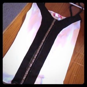 White beaded sheer tank.