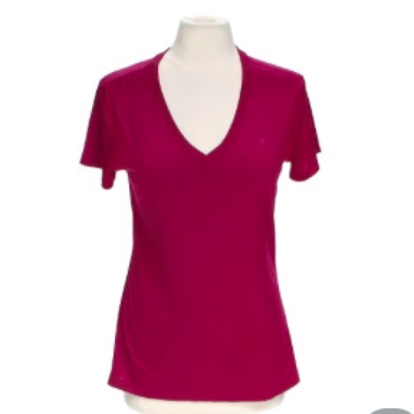 Nike Dri-Fit Vneck in burgundy, size med