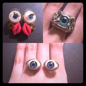Eyeball earring&ring set