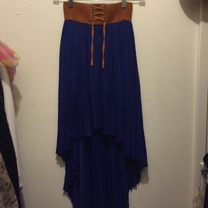 Blue high/low skirt