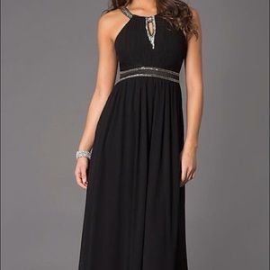black halter prom dress