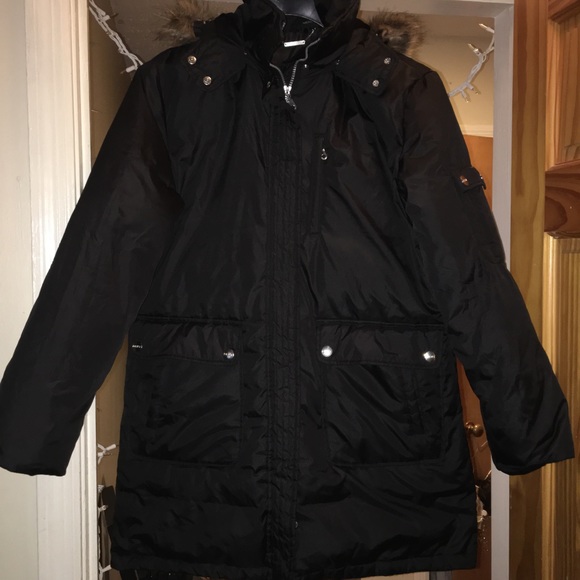Black dkny winter coat