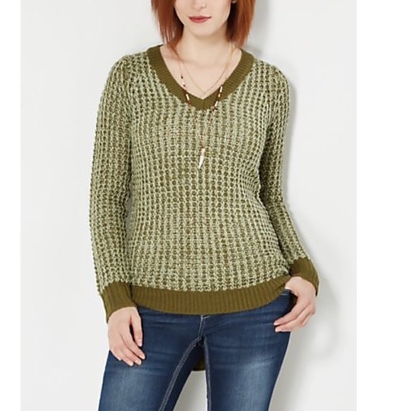Poof! Sweaters - ๐ฟGreen Vneck Waffle Knit Cozy Oversize Sweater ๐ Poof! Sweaters - ๐ฟGreen Vneck Waffle Knit Cozy Oversize Sweater ๐
