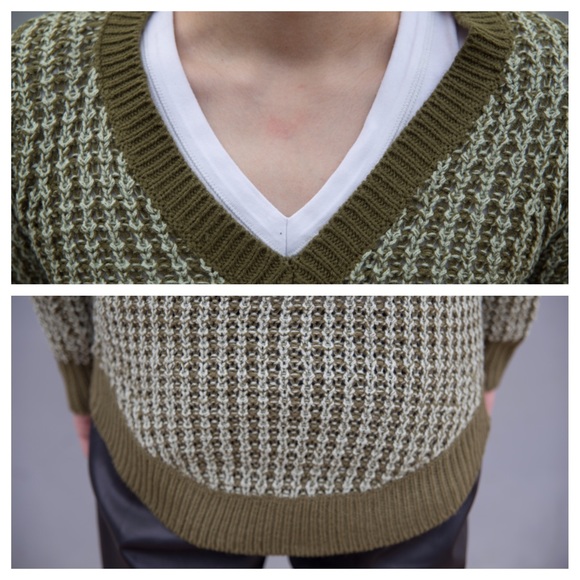 Poof! Sweaters - ๐ฟGreen Vneck Waffle Knit Cozy Oversize Sweater ๐ Poof! Sweaters - ๐ฟGreen Vneck Waffle Knit Cozy Oversize Sweater ๐
