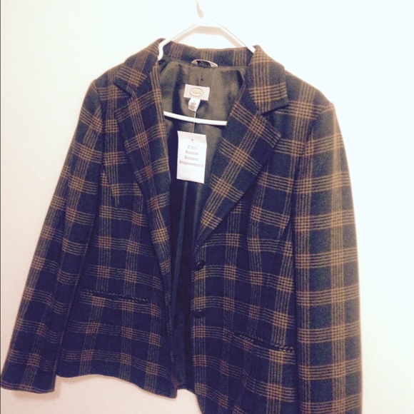 Talbots lined subtle plaid jacket