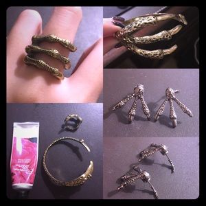 Claw bracelet&earring set