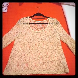 Urban Outfitters - Kimchi Blue Ivory lace top