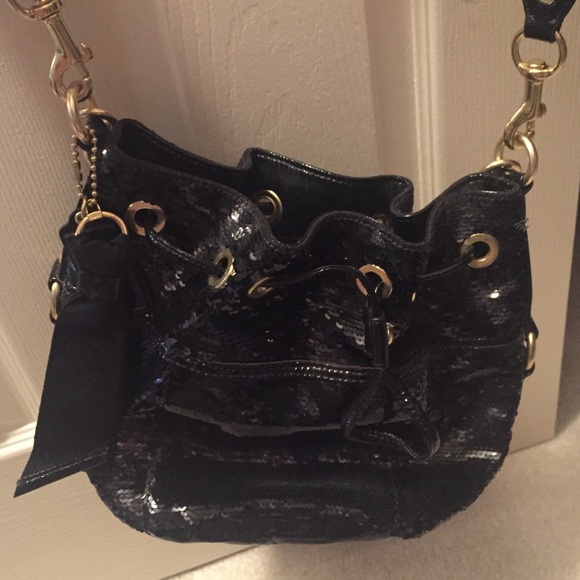Coach black sequen bag