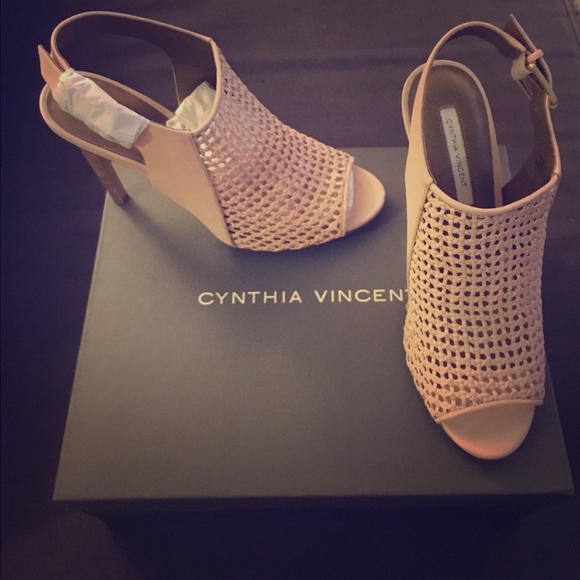 Cynthia Vincent Woven Leather Slingback Sandal