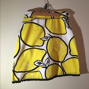 Anthropologie Odille Still Life lemon skirt