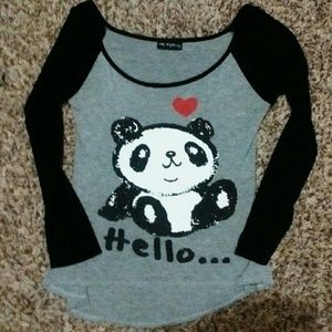 Panda say anything crop sleeved