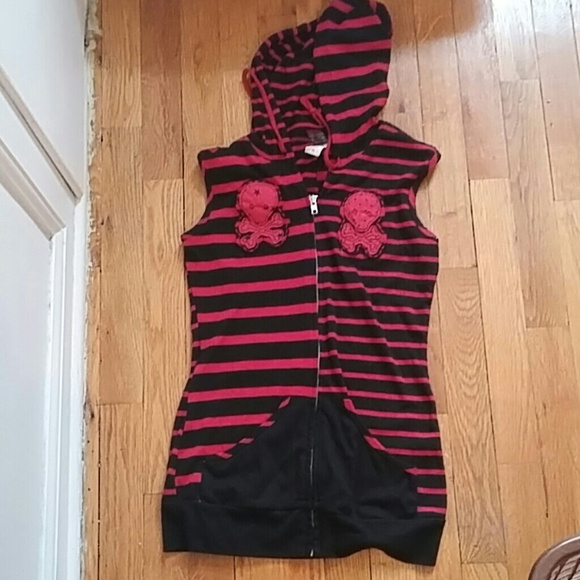 Sweet love stripe skull vest