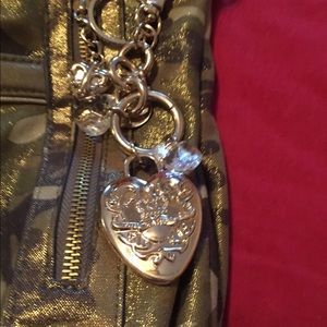 Kathy Von Zeeland handbag.  Green and gold