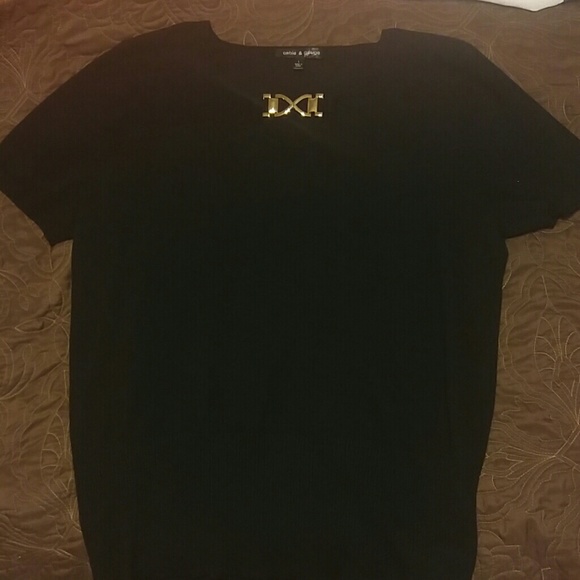 Black short sleeve sweater short sleave
