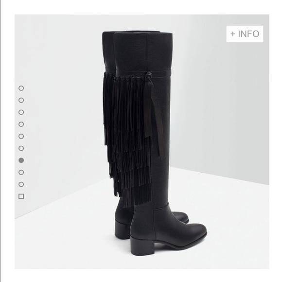 Zara Leather Fringe Boots - Picture 3 of 4