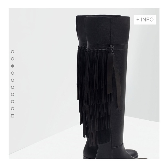 Zara Leather Fringe Boots - Picture 4 of 4
