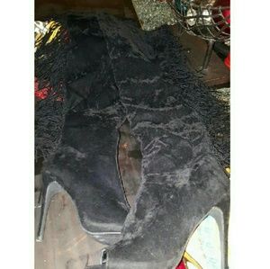 Black suade boots