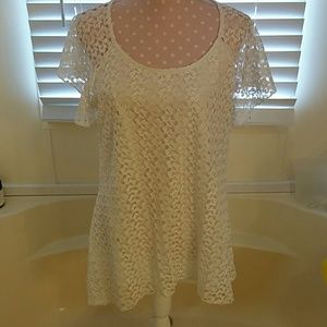 Gorgeous White Lace Lined Tunic DB PLUS