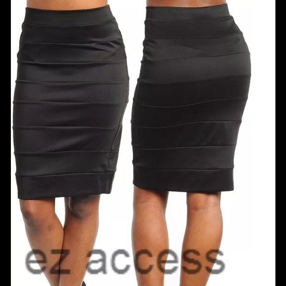 Blue high waist pencil fitted skirt sexy new - Picture 3 of 4