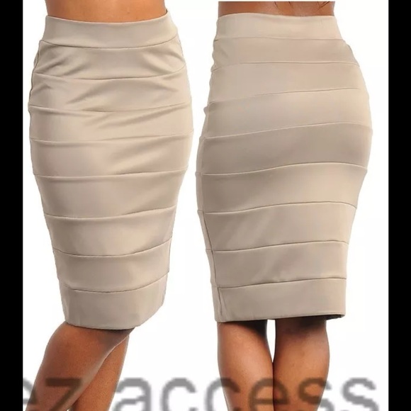 Blue high waist pencil fitted skirt sexy new - Picture 4 of 4