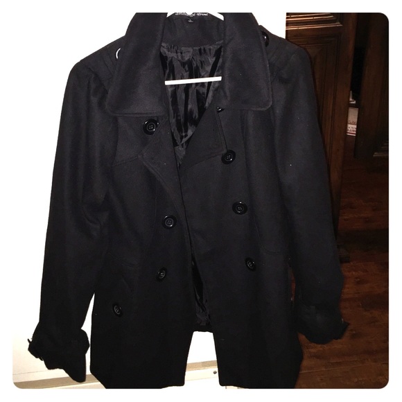 Black winter Pea coat size L