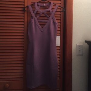 Purple v neck with cage front dress from Tobi