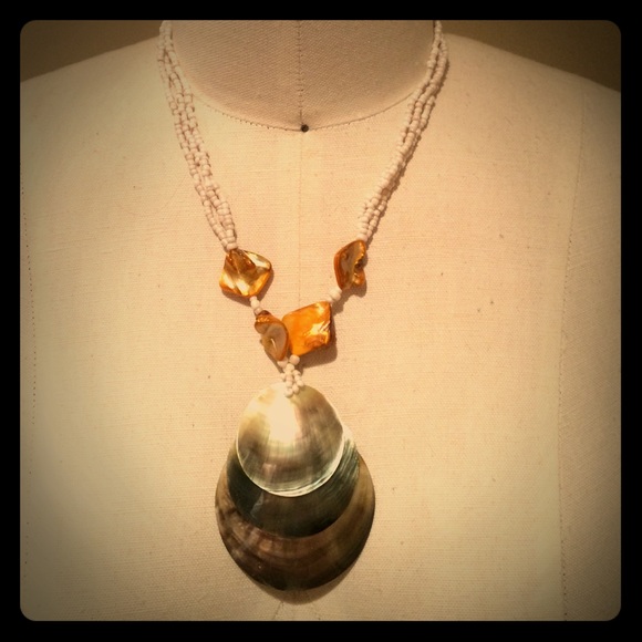 Shell and bead necklace