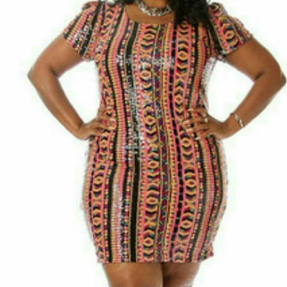 Multi color sexy fitted dress - Picture 1 of 1
