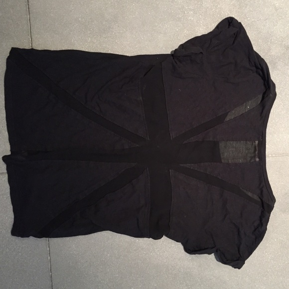 Y2K Vintage ⭐️Black tee with British flag - Picture 1 of 2