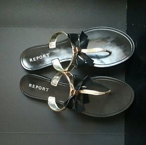 🎀Black & Gold Bow Sandals🎀