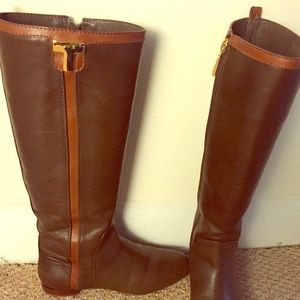 Tory Burch Brown Leather Riding Boot Erica Rt $525
