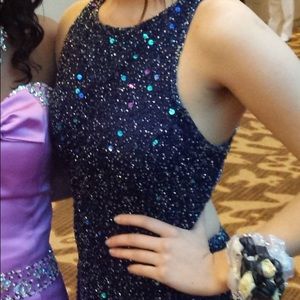 High neck beaded gown/prom dress