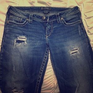 Bootcut silver jeans!