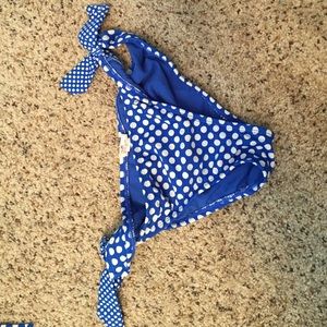 Blue polka dot bikini S top M bottoms
