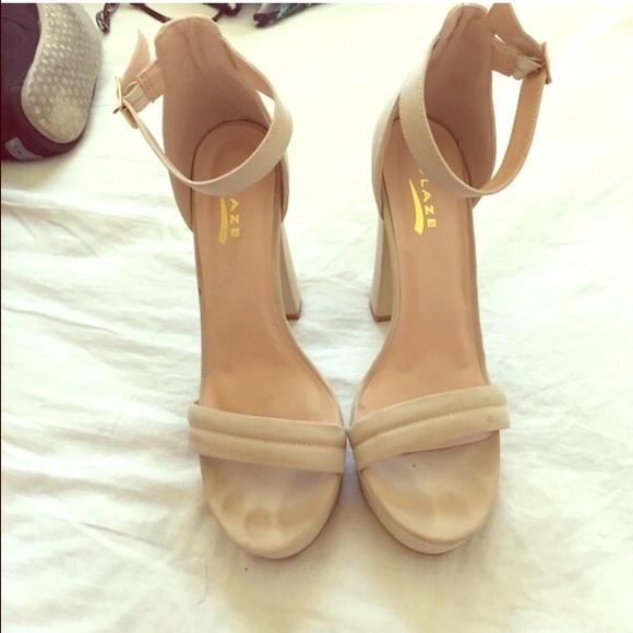 cream nude heels
