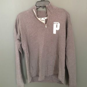 Grey PINK quarter zip