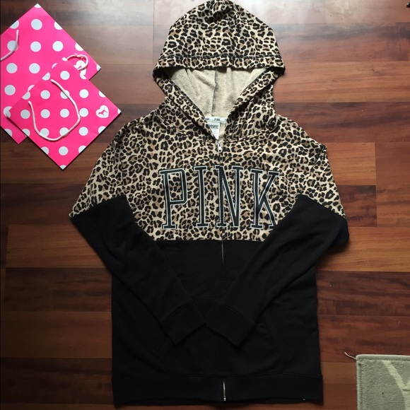 ❌SOLD➡️Ⓜ️ VS PINK Htf Cheetah Zip Up❌ - Picture 2 of 2