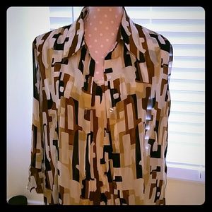 2 Piece Tank & Blouse Abstract design Cute!