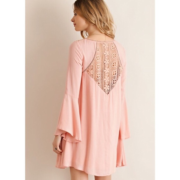 Trumpet Sleeve tunic Chiffon Shirtdress - Picture 4 of 4