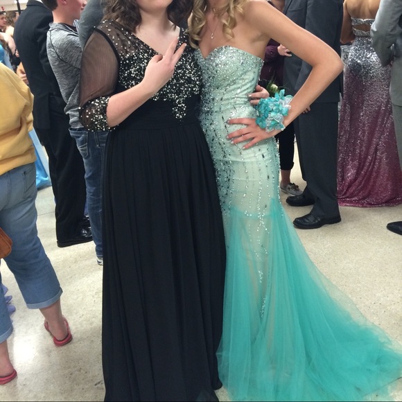 Jovani Teal Prom Dress - Picture 2 of 4